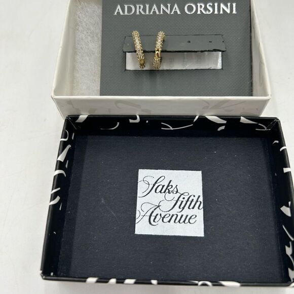 Women’s Adriana Orsini pave small hoop earrings - Picture 4 of 7